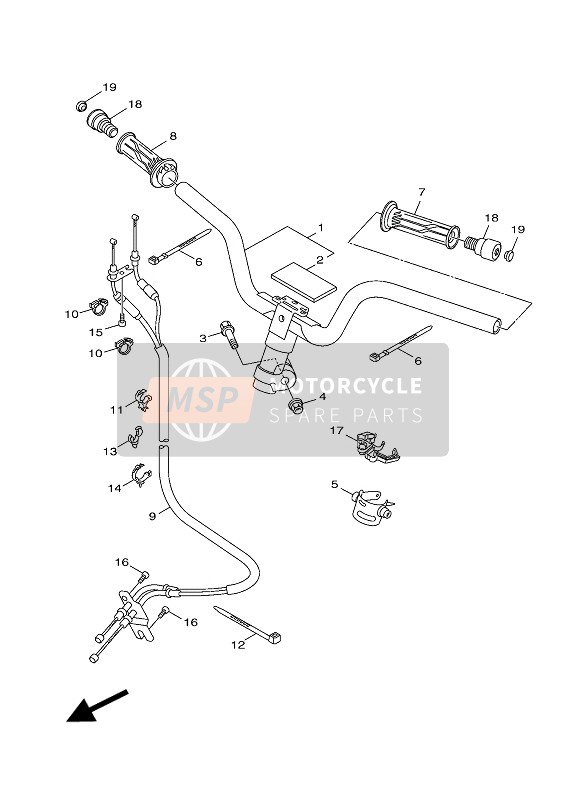 Yamaha XC125R 2014 Steering Handle & Cable for a 2014 Yamaha XC125R